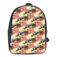 Flower Floral Decoration Pattern School Bag (Large)