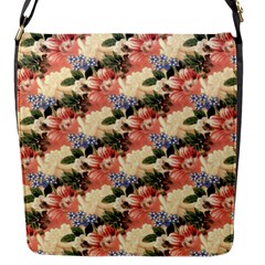 Flower Floral Decoration Pattern Flap Closure Messenger Bag (S)