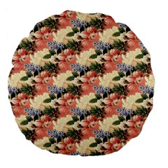 Flower Floral Decoration Pattern Large 18  Premium Flano Round Cushions by Pakrebo