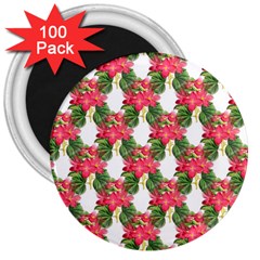 Floral Seamless Decorative Spring 3  Magnets (100 Pack) by Pakrebo