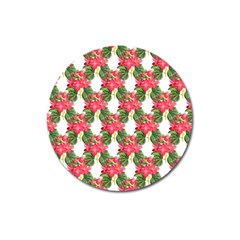 Floral Seamless Decorative Spring Magnet 3  (round) by Pakrebo