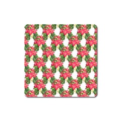 Floral Seamless Decorative Spring Square Magnet by Pakrebo