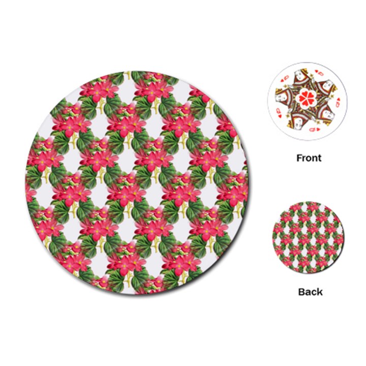 Floral Seamless Decorative Spring Playing Cards Single Design (Round)