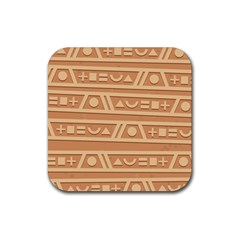 Background Non Seamless Pattern Brown Rubber Coaster (square)  by Pakrebo