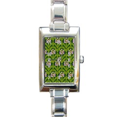 Pattern Nature Texture Heather Rectangle Italian Charm Watch by Pakrebo