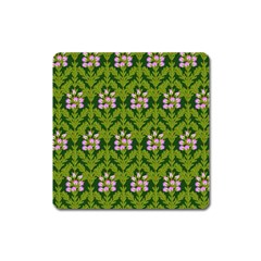 Pattern Nature Texture Heather Square Magnet by Pakrebo