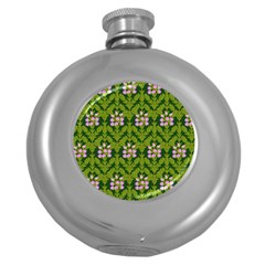 Pattern Nature Texture Heather Round Hip Flask (5 Oz) by Pakrebo