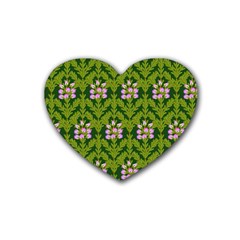 Pattern Nature Texture Heather Heart Coaster (4 Pack)  by Pakrebo