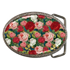 Roses Repeat Floral Bouquet Belt Buckles by Pakrebo