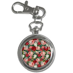 Roses Repeat Floral Bouquet Key Chain Watches by Pakrebo