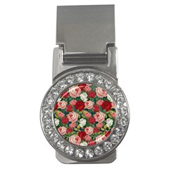 Roses Repeat Floral Bouquet Money Clips (cz)  by Pakrebo