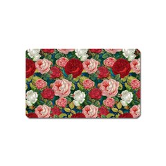 Roses Repeat Floral Bouquet Magnet (name Card) by Pakrebo