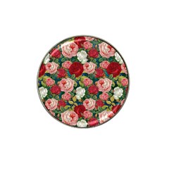 Roses Repeat Floral Bouquet Hat Clip Ball Marker (4 Pack) by Pakrebo