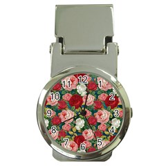 Roses Repeat Floral Bouquet Money Clip Watches by Pakrebo