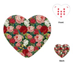 Roses Repeat Floral Bouquet Playing Cards Single Design (heart) by Pakrebo