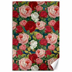 Roses Repeat Floral Bouquet Canvas 20  X 30 