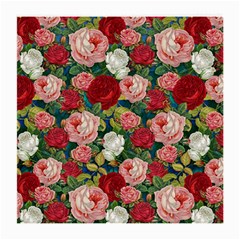 Roses Repeat Floral Bouquet Medium Glasses Cloth by Pakrebo