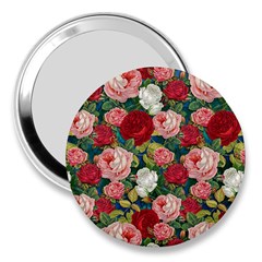 Roses Repeat Floral Bouquet 3  Handbag Mirrors by Pakrebo