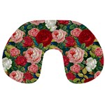 Roses Repeat Floral Bouquet Travel Neck Pillow Front