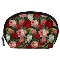 Roses Repeat Floral Bouquet Accessory Pouch (large)