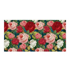 Roses Repeat Floral Bouquet Satin Wrap by Pakrebo