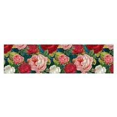 Roses Repeat Floral Bouquet Satin Scarf (oblong) by Pakrebo