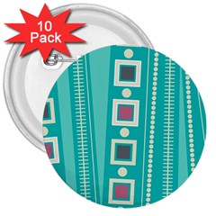 Non Seamless Pattern Background Blue 3  Buttons (10 Pack)  by Pakrebo