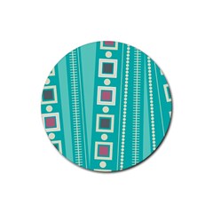 Non Seamless Pattern Background Blue Rubber Coaster (round)  by Pakrebo