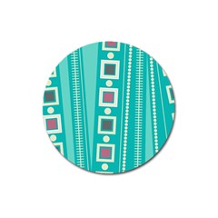 Non Seamless Pattern Background Blue Magnet 3  (round) by Pakrebo