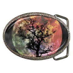 Full Moon Silhouette Tree Night Belt Buckles by Pakrebo