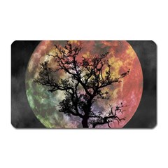 Full Moon Silhouette Tree Night Magnet (rectangular) by Pakrebo