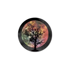 Full Moon Silhouette Tree Night Golf Ball Marker (4 Pack) by Pakrebo