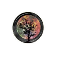 Full Moon Silhouette Tree Night Hat Clip Ball Marker by Pakrebo