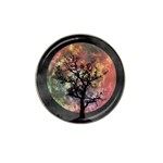 Full Moon Silhouette Tree Night Hat Clip Ball Marker (4 pack) Front