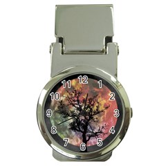 Full Moon Silhouette Tree Night Money Clip Watches by Pakrebo