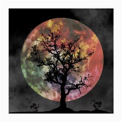 Full Moon Silhouette Tree Night Medium Glasses Cloth (2 Sides) by Pakrebo