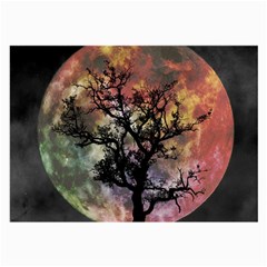 Full Moon Silhouette Tree Night Large Glasses Cloth by Pakrebo