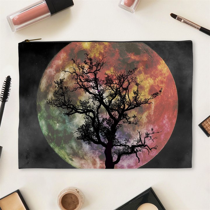 Full Moon Silhouette Tree Night Cosmetic Bag (XL)