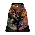 Full Moon Silhouette Tree Night Bell Ornament (Two Sides) Back