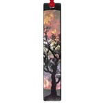 Full Moon Silhouette Tree Night Large Book Marks Front