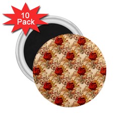 Scrapbook Floral Background Vintage 2 25  Magnets (10 Pack)  by Pakrebo