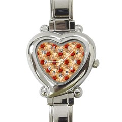 Scrapbook Floral Background Vintage Heart Italian Charm Watch by Pakrebo