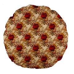 Scrapbook Floral Background Vintage Large 18  Premium Flano Round Cushions by Pakrebo