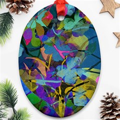 Flowers Abstract Branches Ornament (oval) by Pakrebo