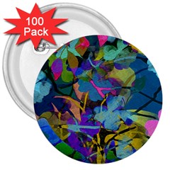 Flowers Abstract Branches 3  Buttons (100 Pack)  by Pakrebo