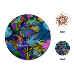 Flowers Abstract Branches Playing Cards Single Design (round) by Pakrebo