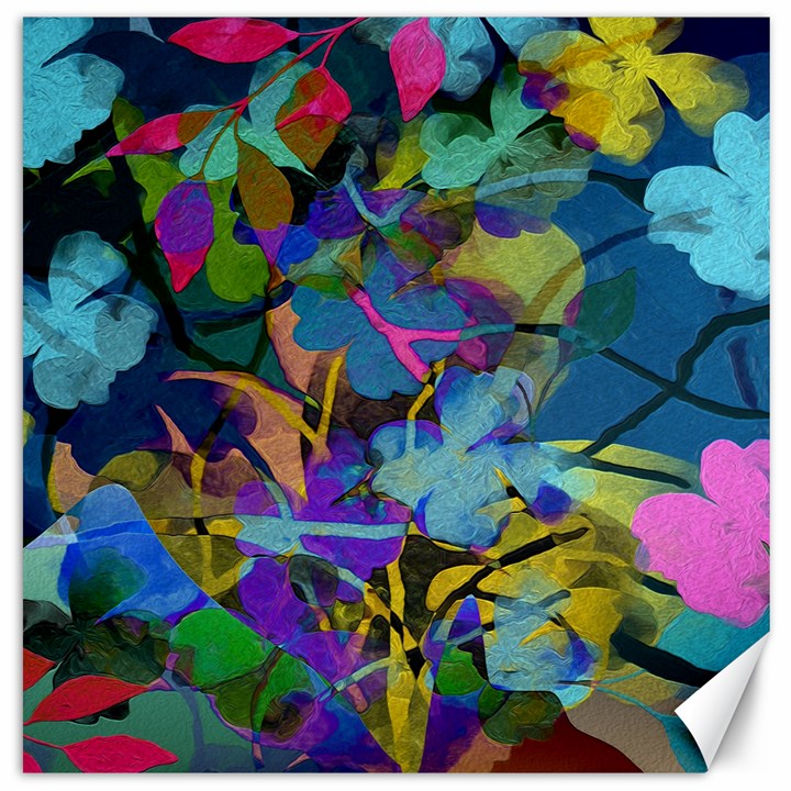 Flowers Abstract Branches Canvas 20  x 20 