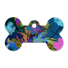 Flowers Abstract Branches Dog Tag Bone (two Sides) by Pakrebo