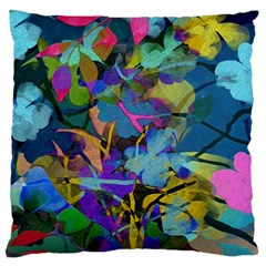 Flowers Abstract Branches Large Flano Cushion Case (one Side) by Pakrebo