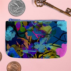 Flowers Abstract Branches Large Coin Purse by Pakrebo